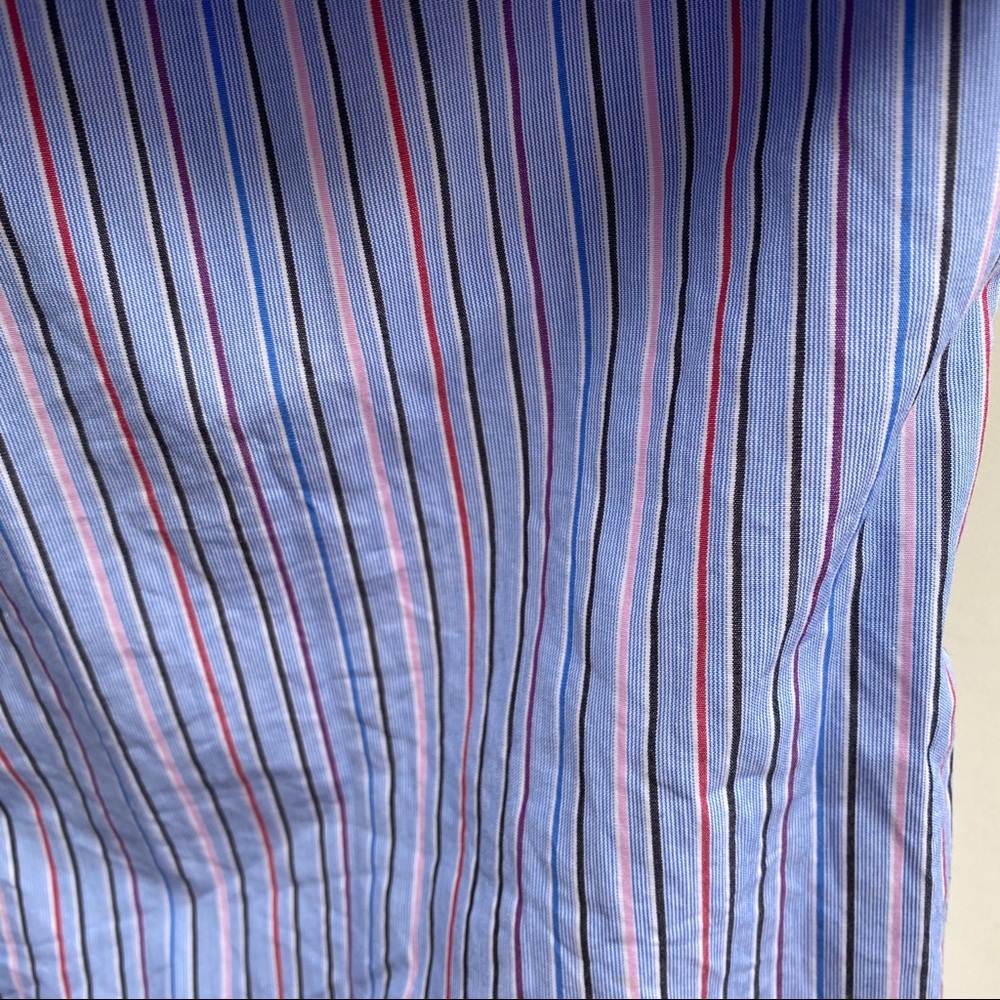 Parker | Stripe One Shoulder Ruffle Dress M - Picture 7 of 10
